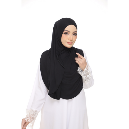Nurul|Black|Bawal Lazy Selapis|Cotton Jersey