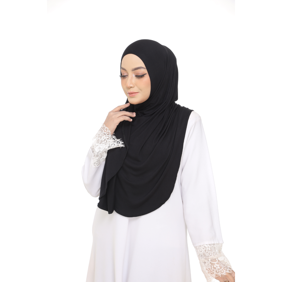 Nurul|Black|Bawal Lazy Selapis|Cotton Jersey