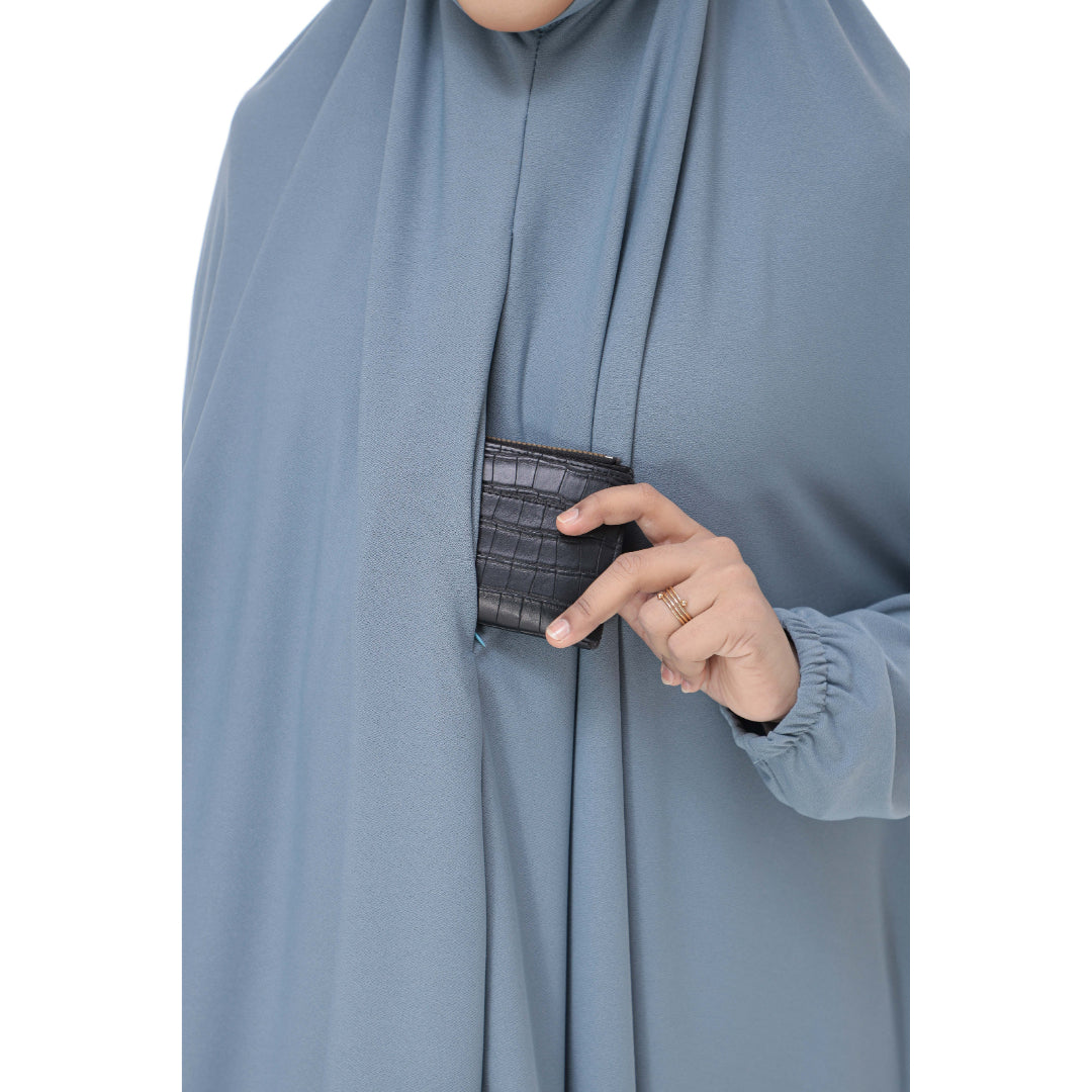Teal blue Mini Telekung Farah
