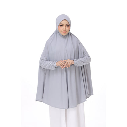 Cloud Gray Mini Telekung Farah