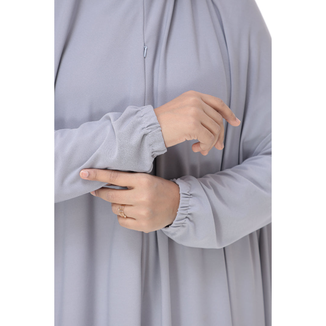 Cloud Gray Mini Telekung Farah