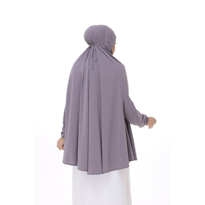 Metallic Gray Mini Telekung Farah