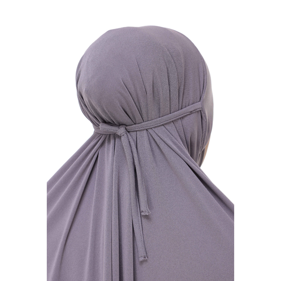 Metallic Gray Mini Telekung Farah