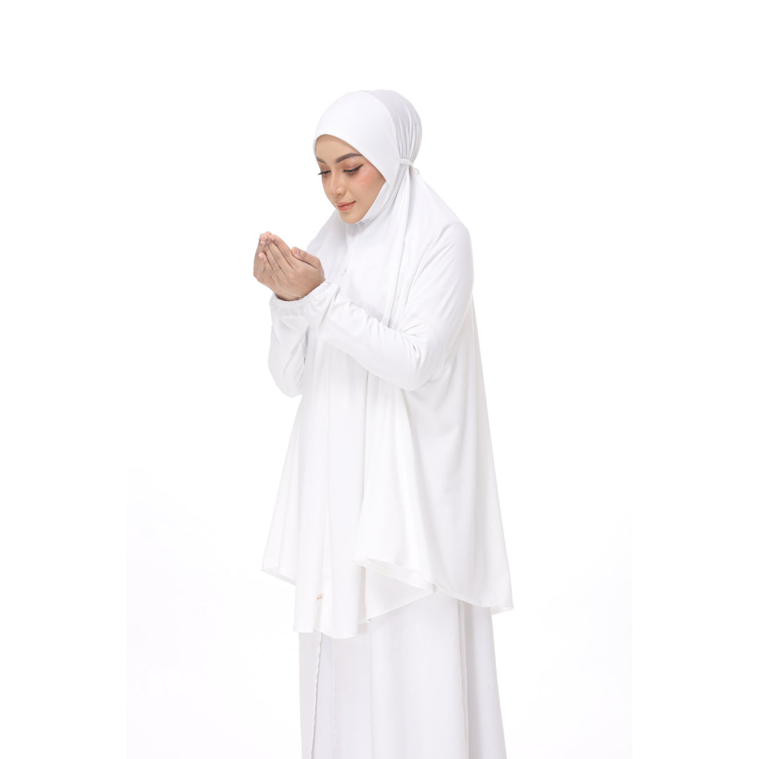 White Mini Telekung Farah