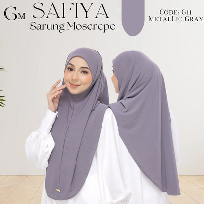 metallic gray sarung safiya moscrepe