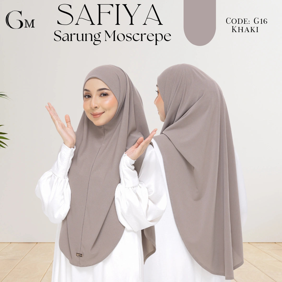 sarung safiya khaki moscrepe