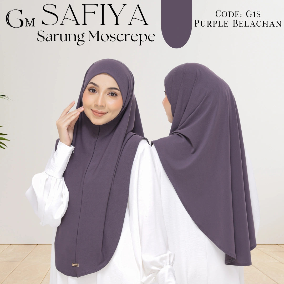 sarung safiya moscrepe purple belachan