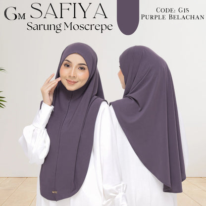 sarung safiya moscrepe purple belachan